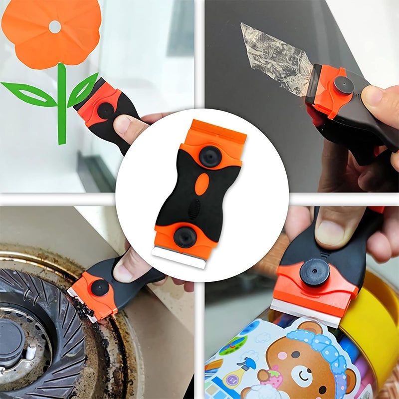 Viadom Razor Blade Scraper, 2-in-1 Double Edged Razorblade Scraper Tool with 20Pcs Razor Blades, Multi-Purpose Paint Cleaning Razor Scraper for Glass, Decals, Stickers, Labels, Caulk, Adhesive, Paint Removal - Image 3